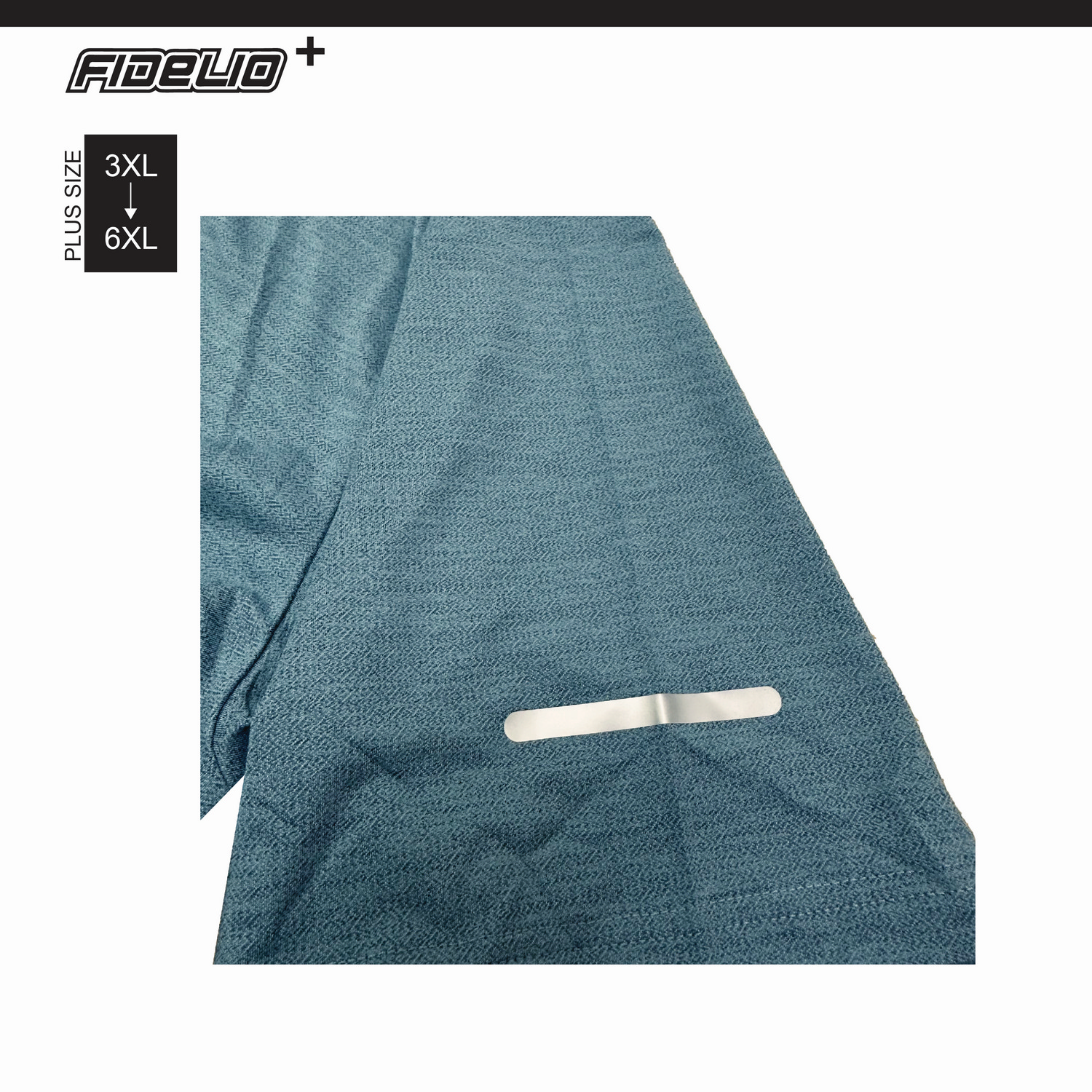 FIT IN Plus Size Reflective Logo Dry Fit Tees -Blue