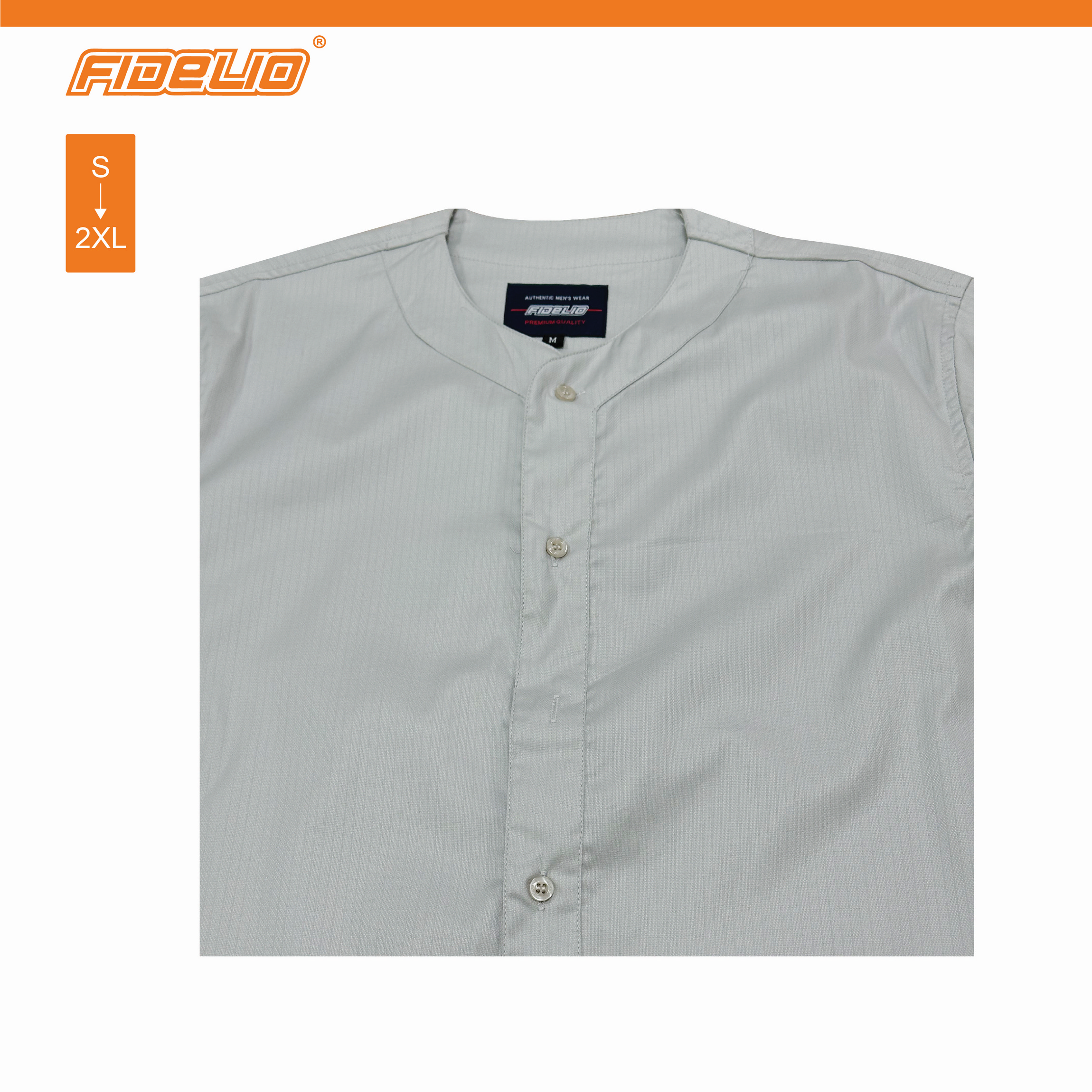 Fidelio Stripe Baseball Crew Short Sleeve Shirts -Light Grey