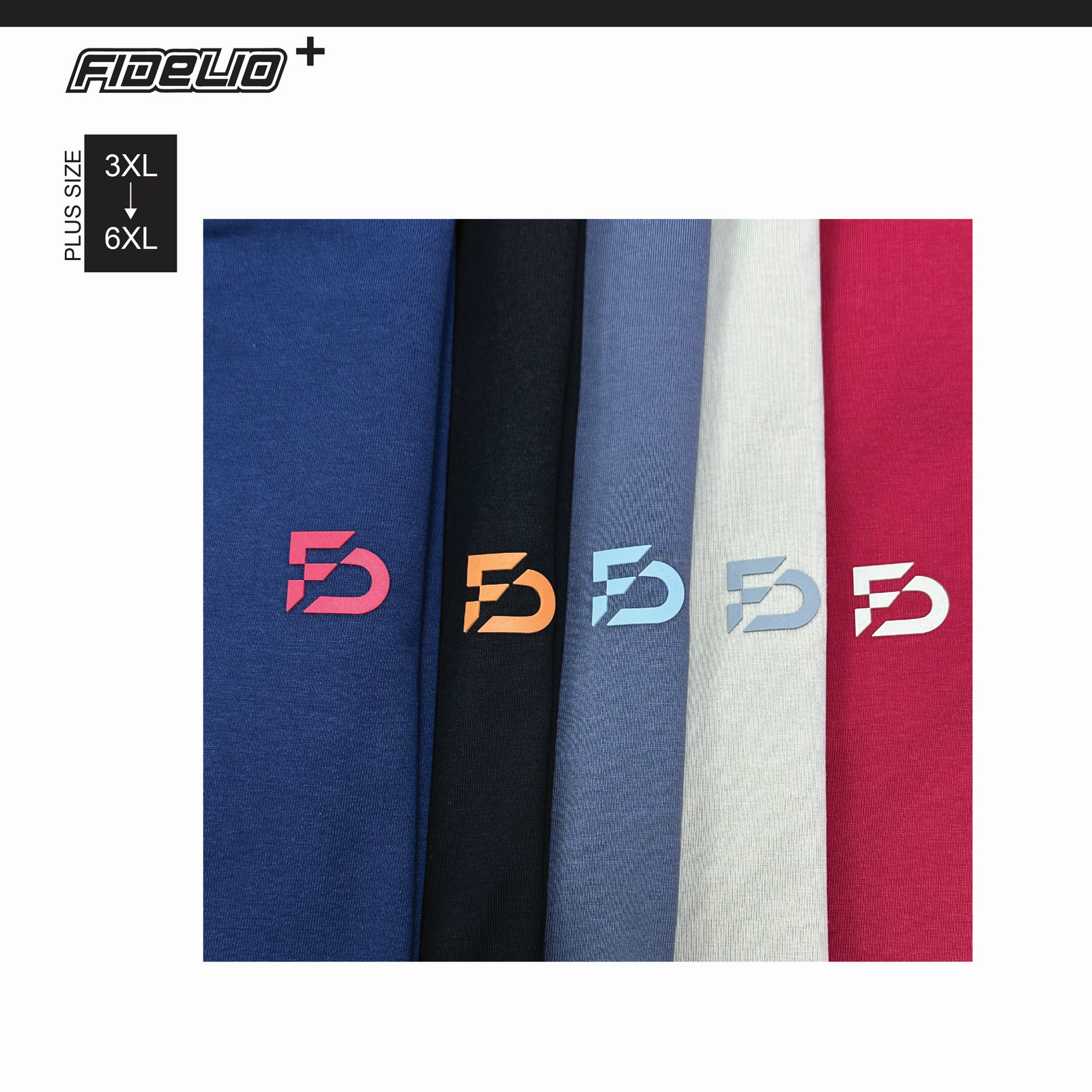 Fidelio Plus Size Signature Basic Tees -Dark BlueGrey