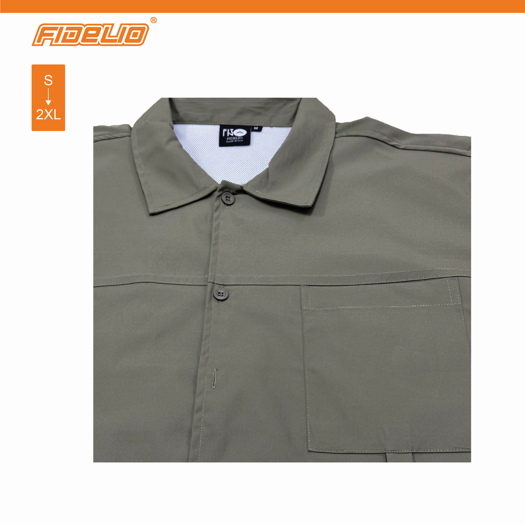 FIT IN Oversized Utility  Pocket Shirt - Army Green