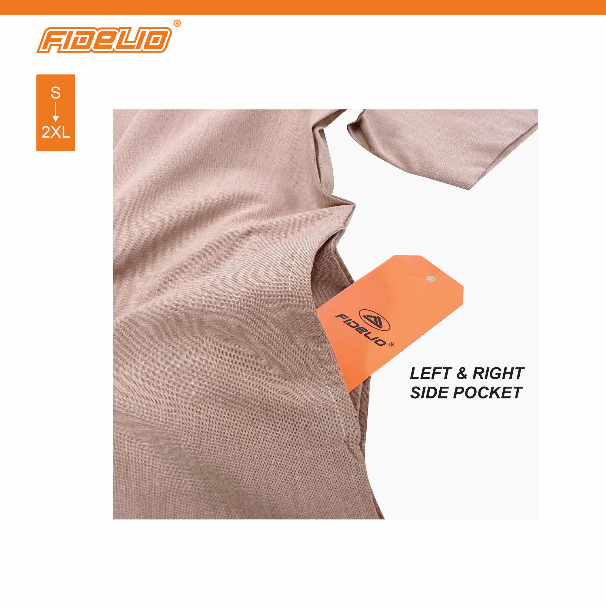 Fidelio Breeze Lunen Short Sleeve Shirts -Peach