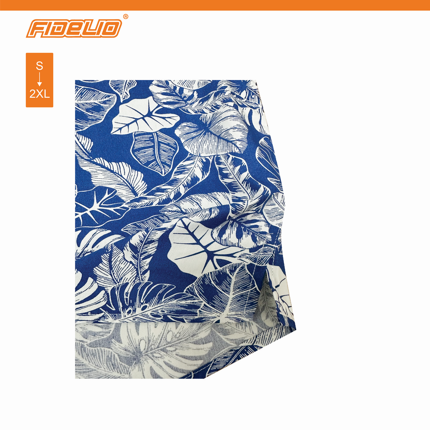 Fidelio Printed Leaves Casual Shirts - Blue/White