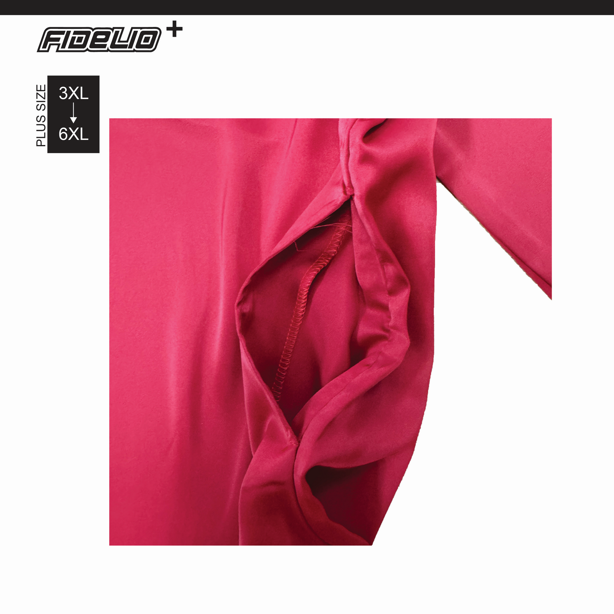 JASPAR Plus Size Sleek V-Neck Kurta Tops -Red