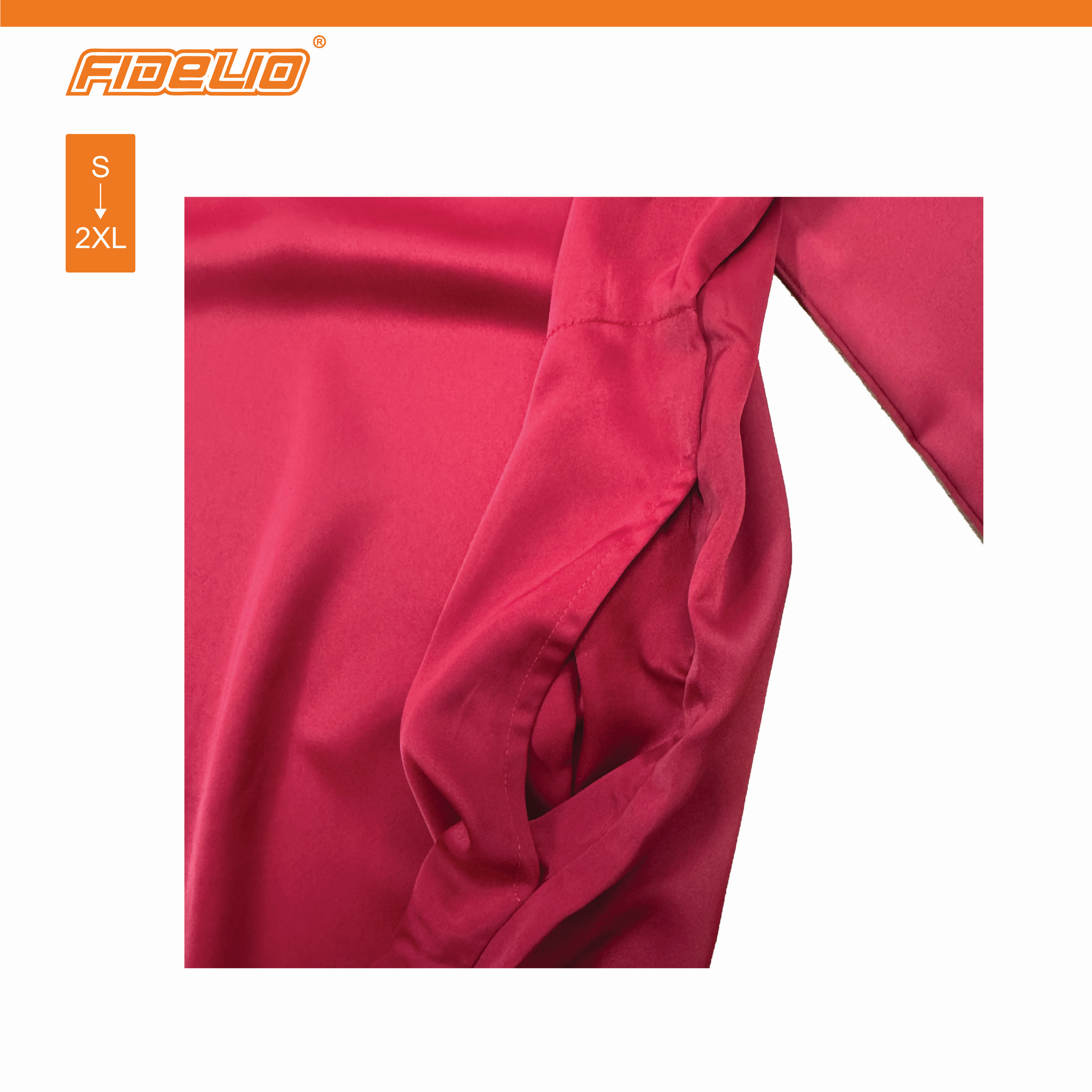 JASPAR Sleek V-Neck Kurta Tops -Red