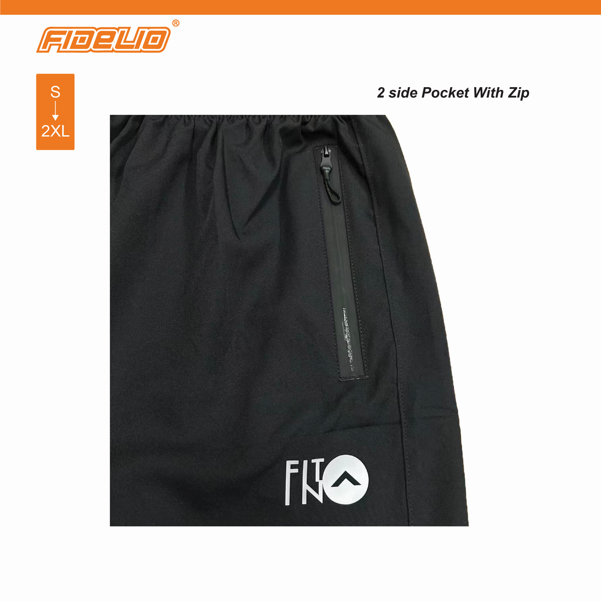 FIT IN Zip-Pocket Active Shorts -Black