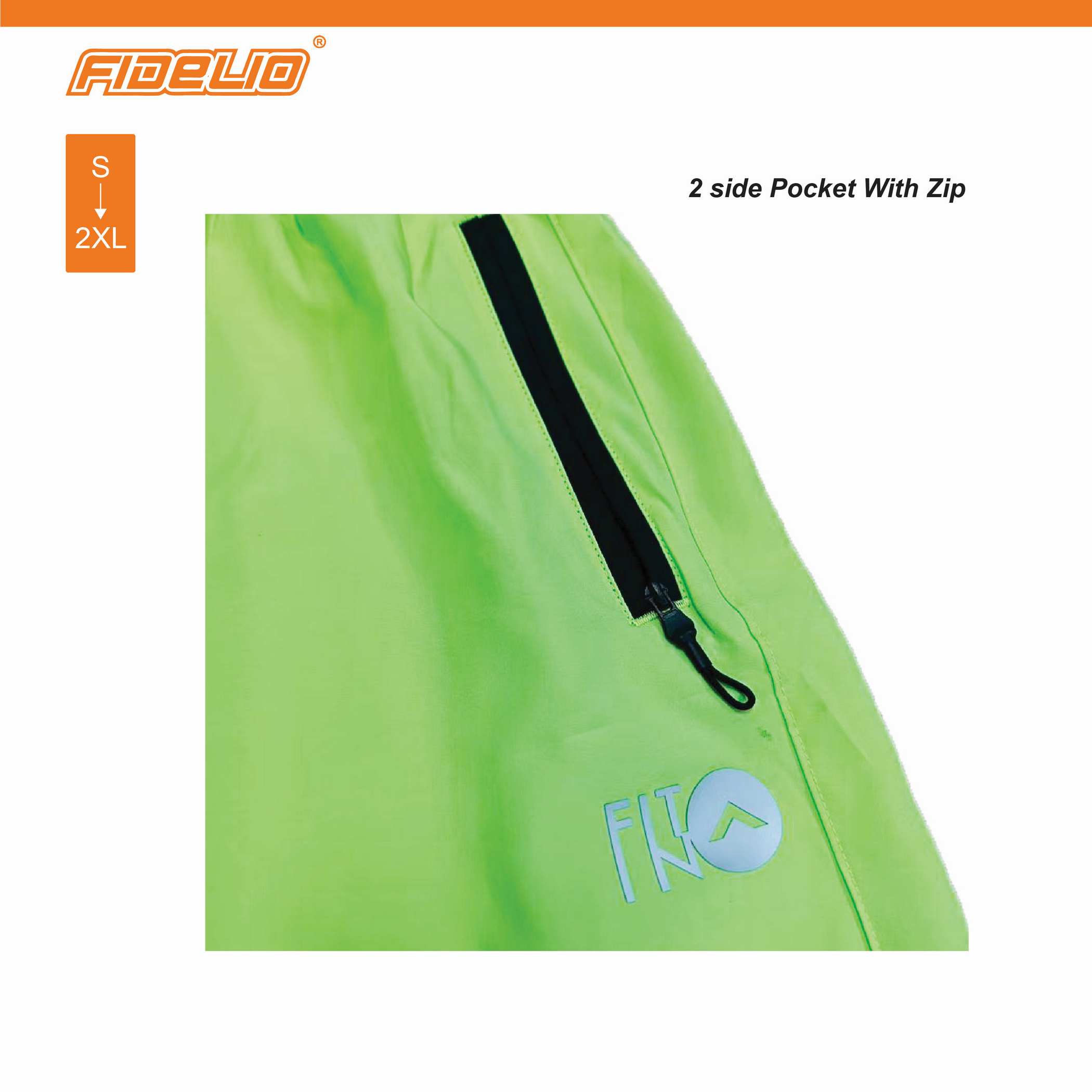 FIT IN Zip-Pocket Active Shorts -Neon Green