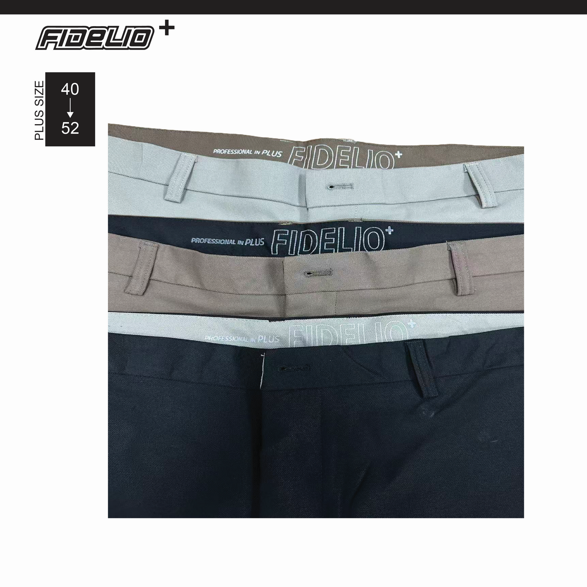 Fidelio Plus Size Signature Twill Chino Shorts -Black