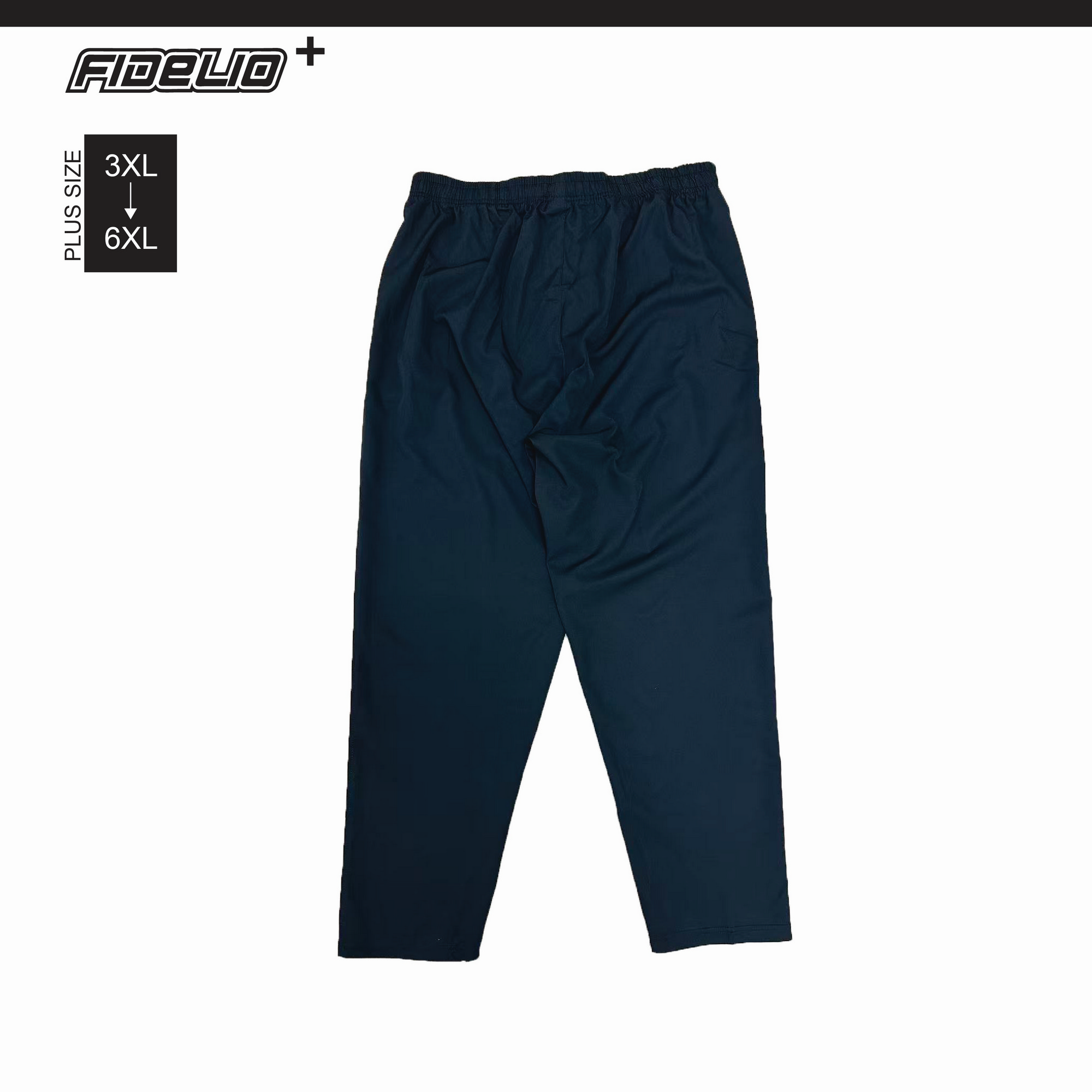 FIT IN Plus Size Zip Pocket Sweat Pants -Black