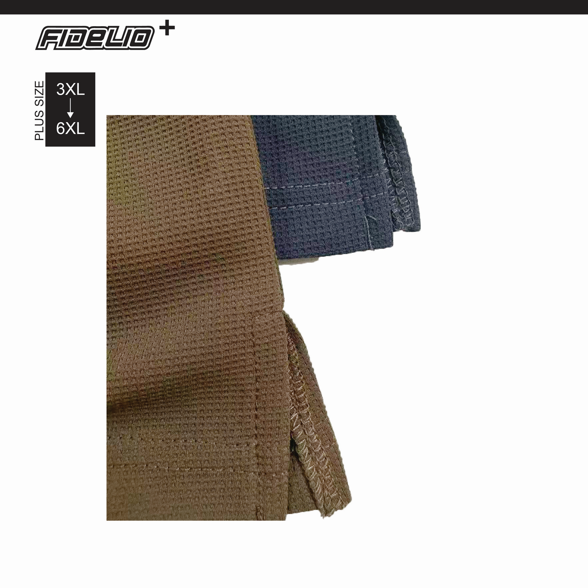 Fidelio Plus Size Dobby Polo Tees -Navy