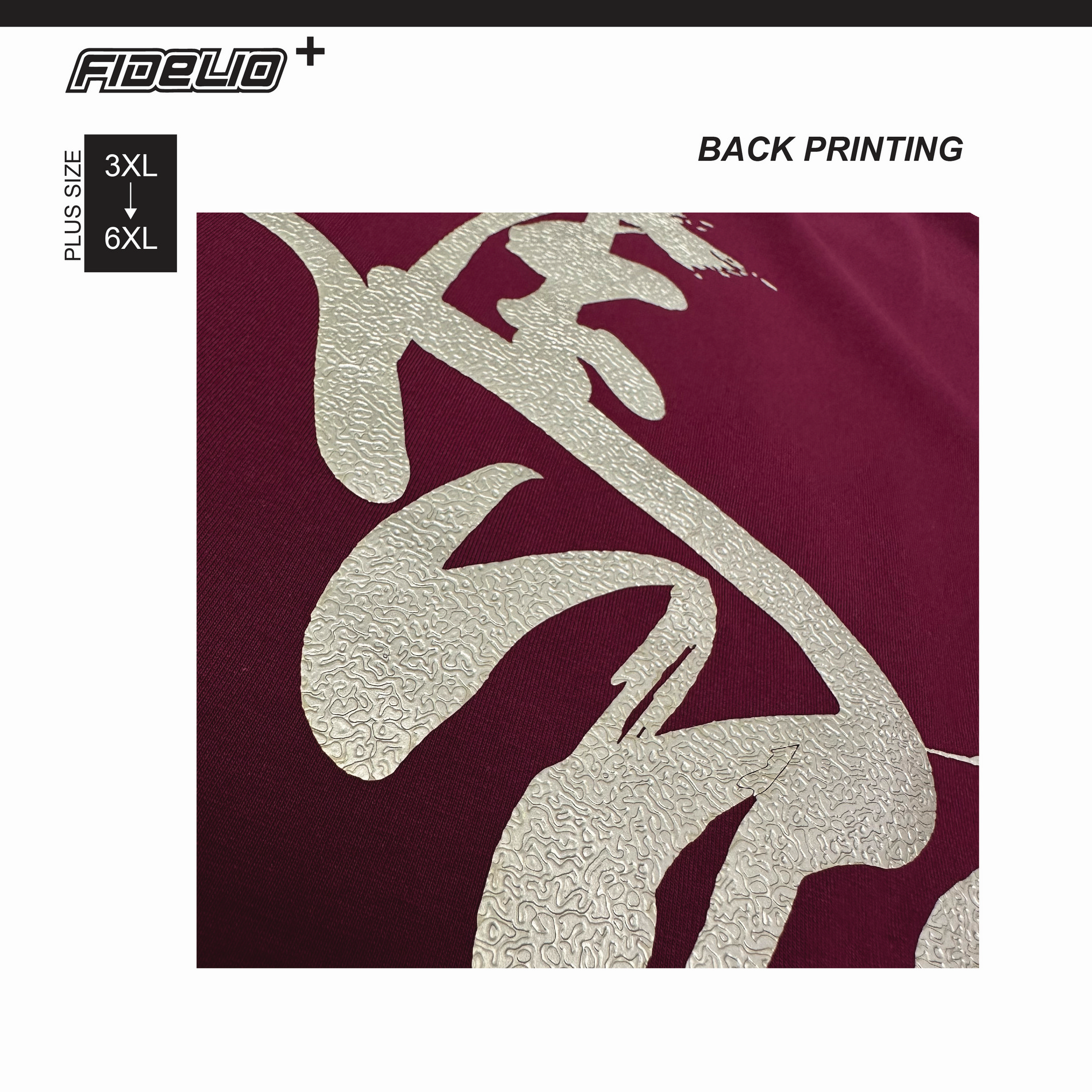 Fidelio Plus Size Chinese Scripted Horse Printed Tees -Maroon