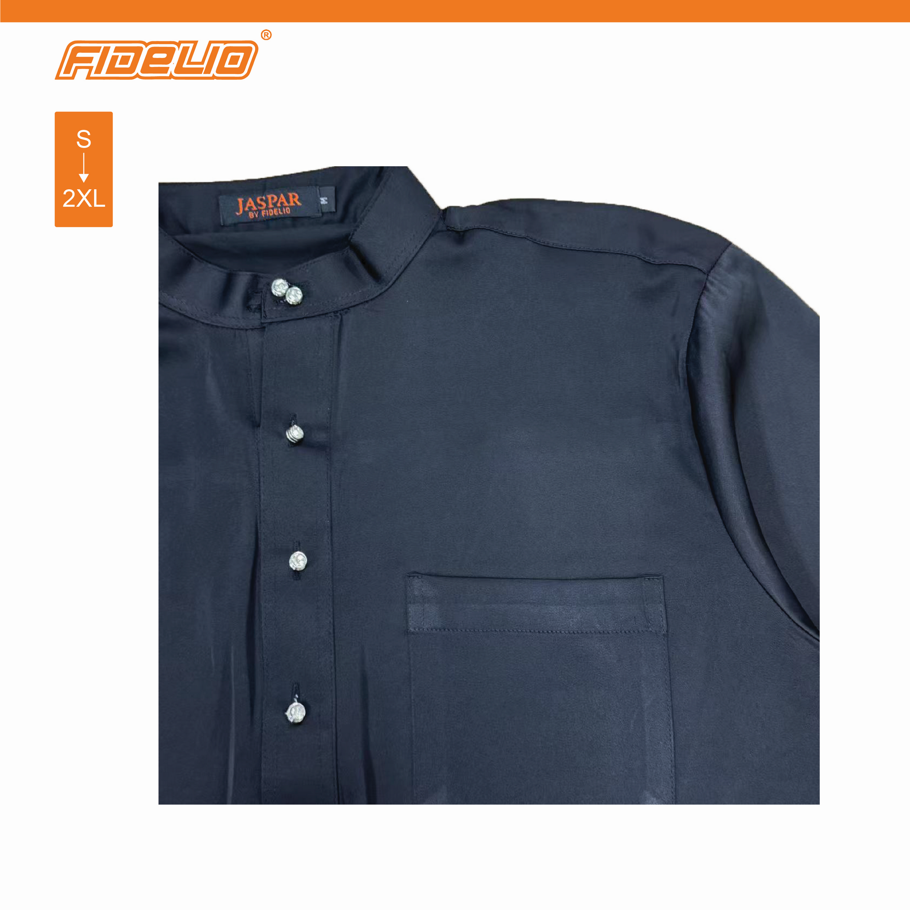 JASPAR Baju Melayu Cekak Musang -Black