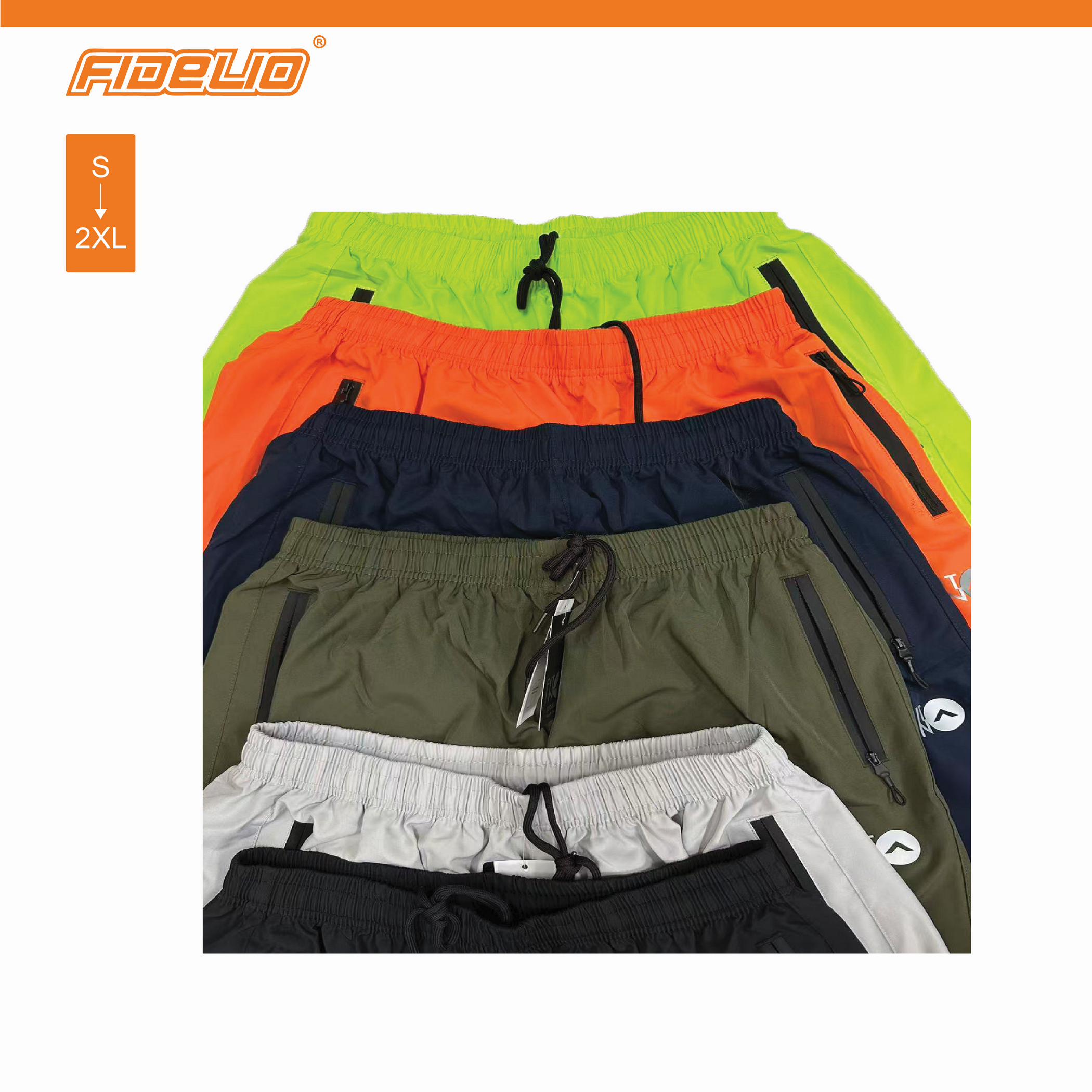 FIT IN Zip-Pocket Active Shorts -Neon Green