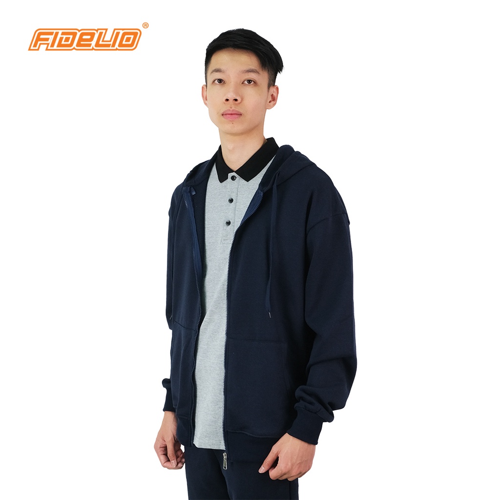FIT IN Signature Zipper Hoodies (Navy) | Baju Lelaki Hoodie