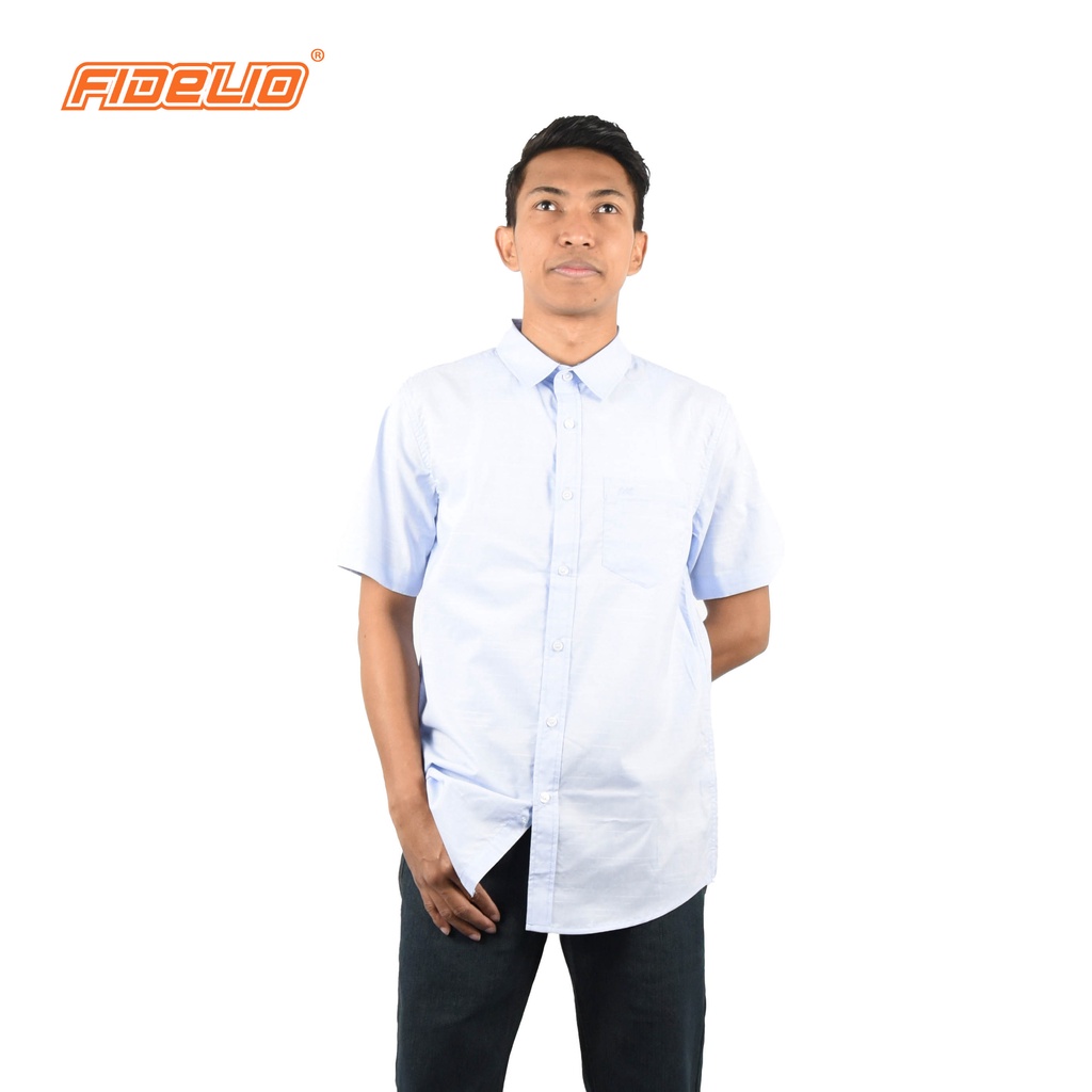 FIDELIO Dobby Lines Short Sleeves Shirts - LIGHT BLUE(2)
