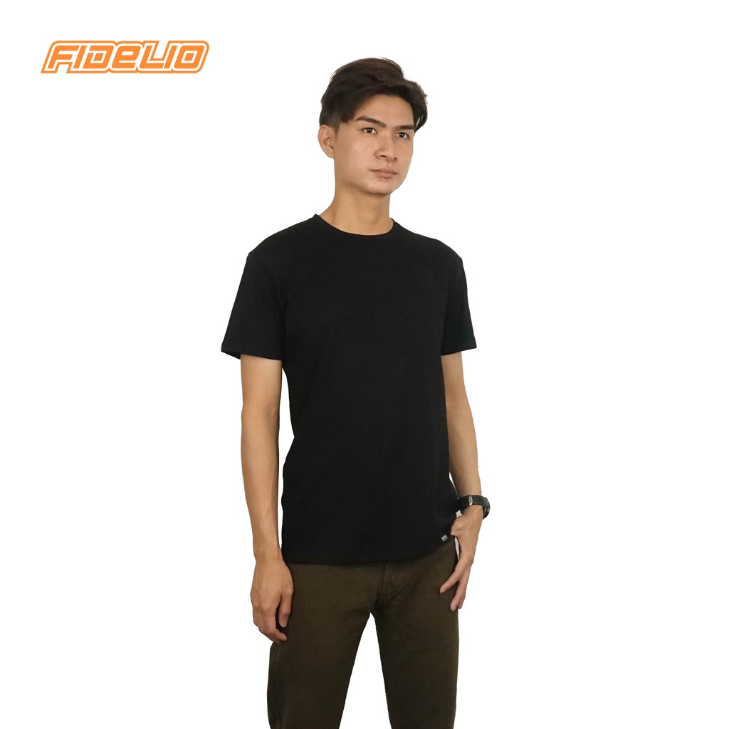 FIDELIO Black Basic Tees | Baju Tee lengan pendek