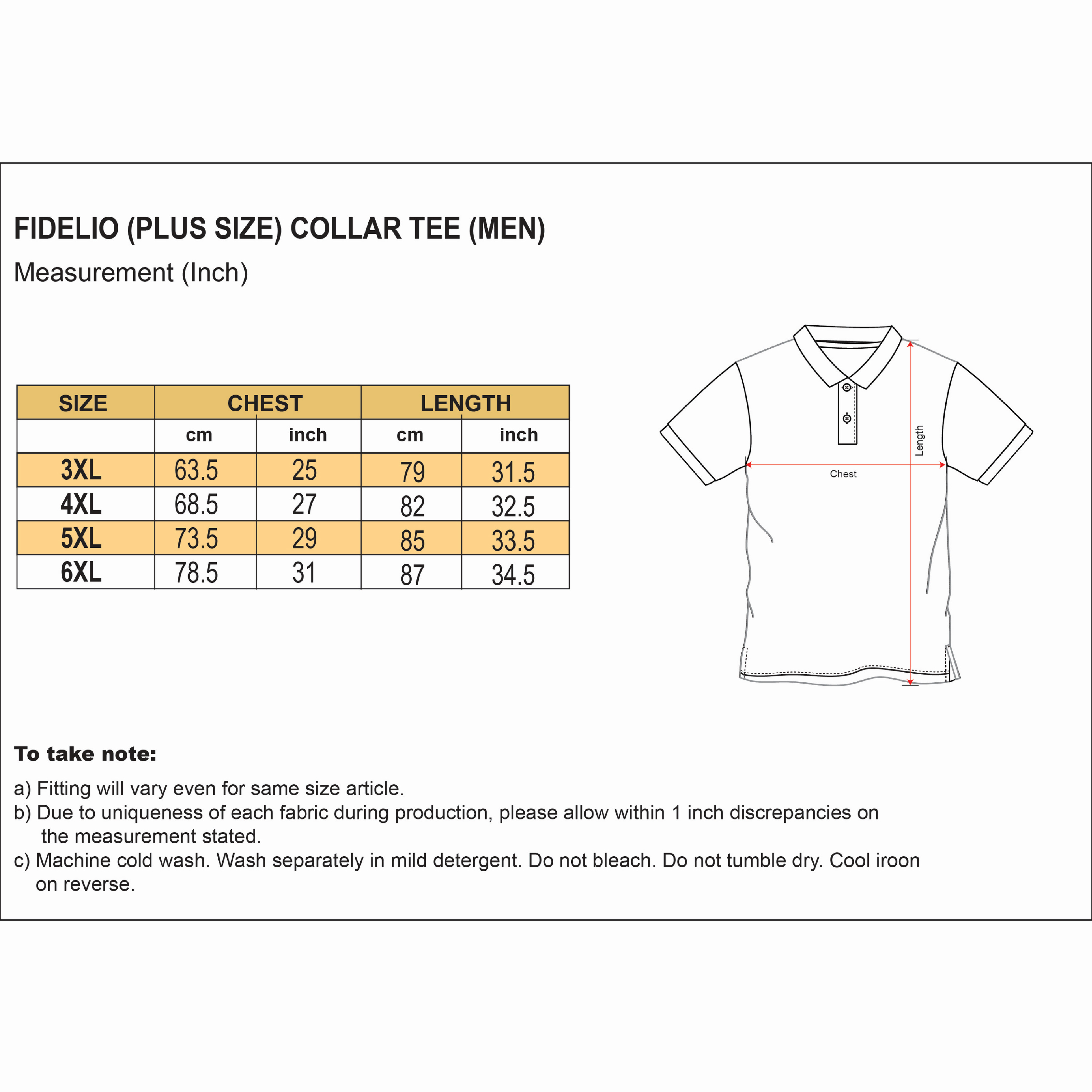 Fidelio Plus Size Basic Rugged Polo Tees -Grey