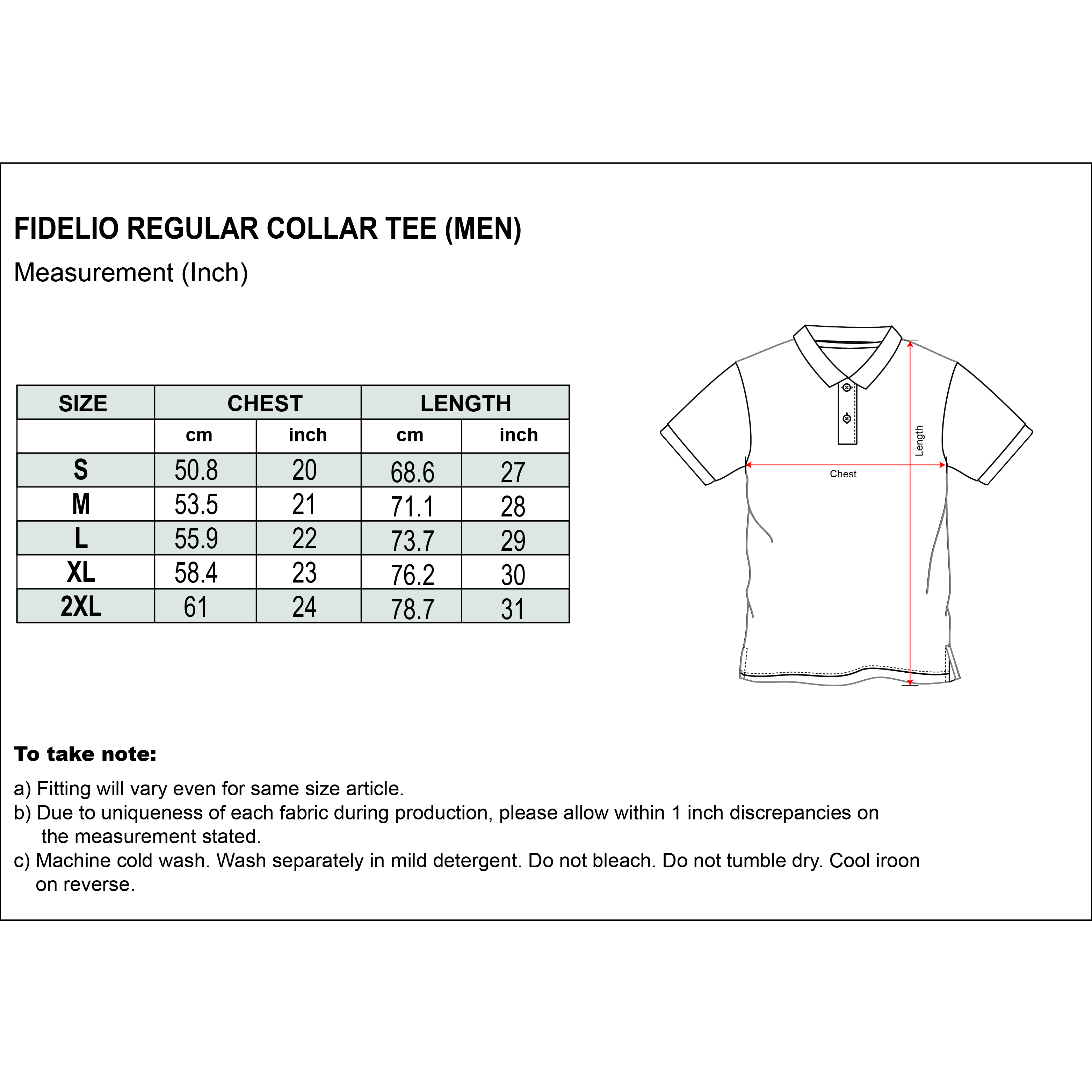 FDL Contrast Lining Collar Polo Tees - Black