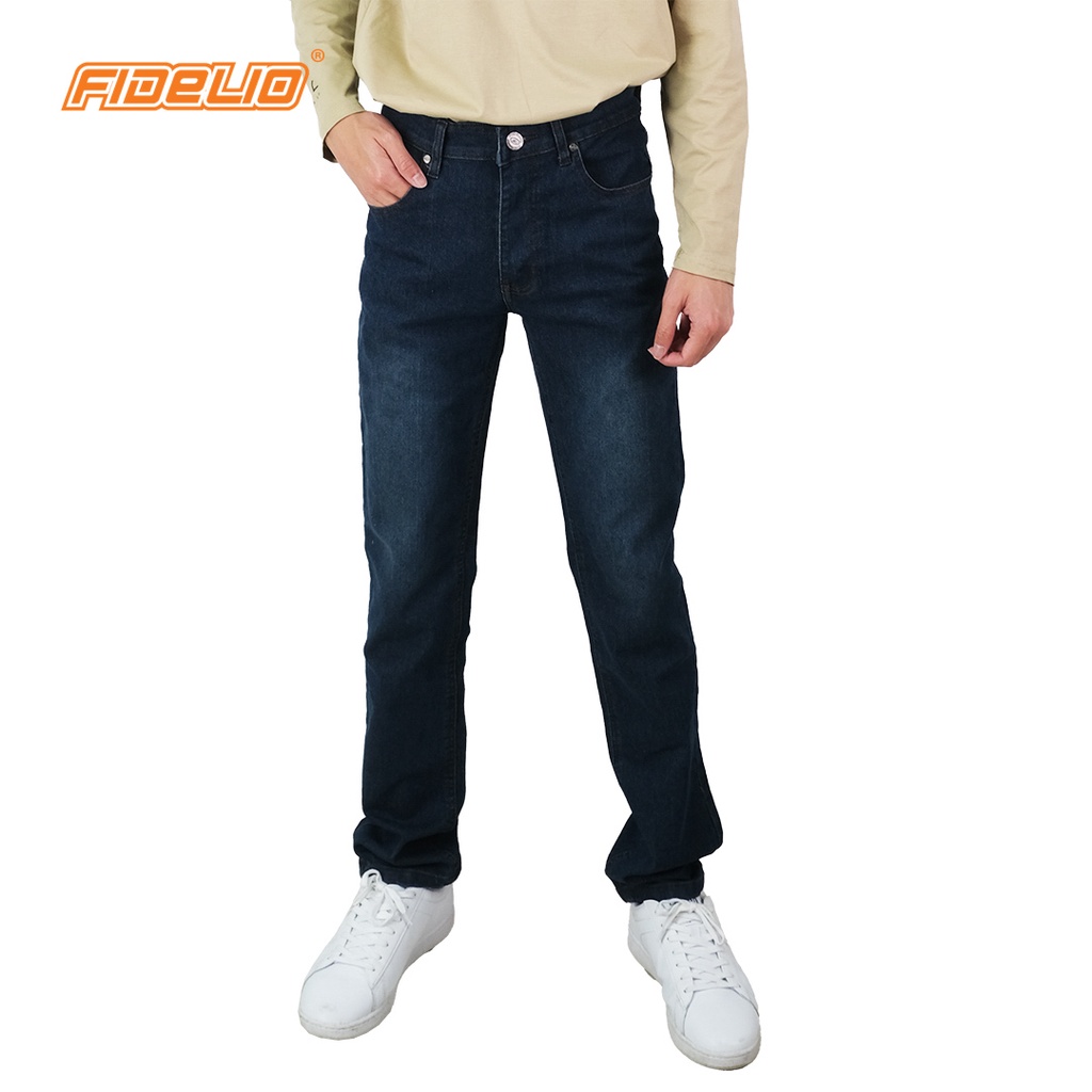 FIDELIO 603 Straight Cut Washed Denim | Seluar Jeans Panjang Lelaki