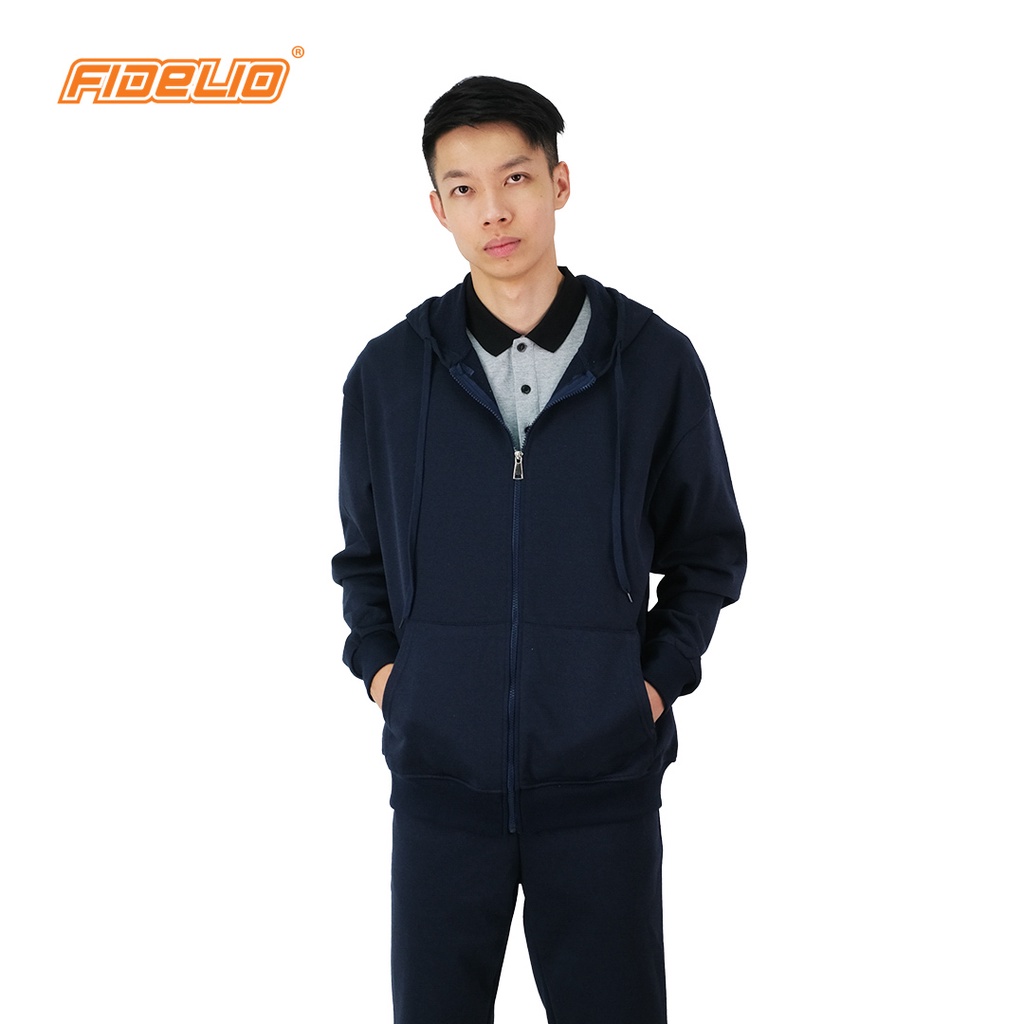 FIT IN Signature Zipper Hoodies (Navy) | Baju Lelaki Hoodie