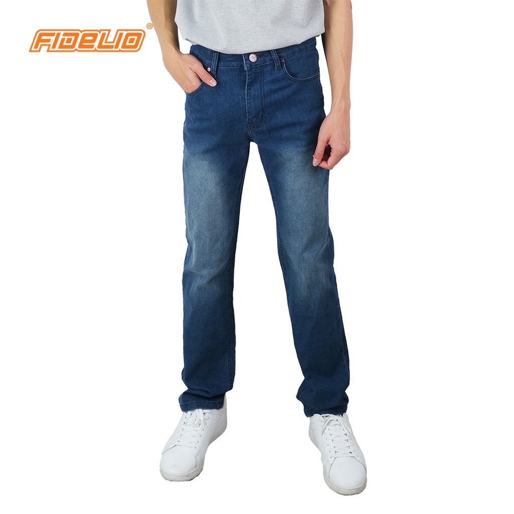 FIDELIO 603 Straight Cut Washed Denim | Seluar Jeans Panjang Lelaki