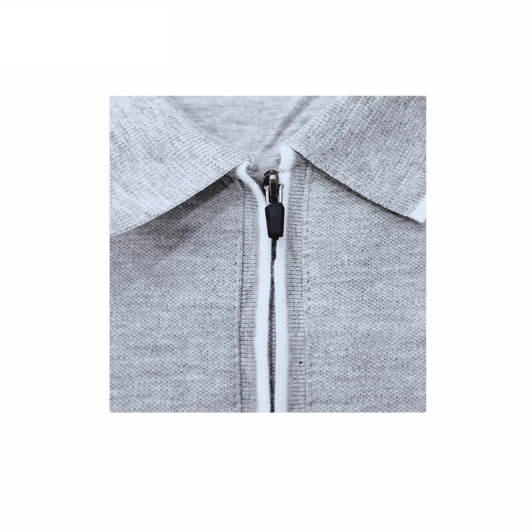 FIDELIO Zipper Polo Shirts - Light Grey