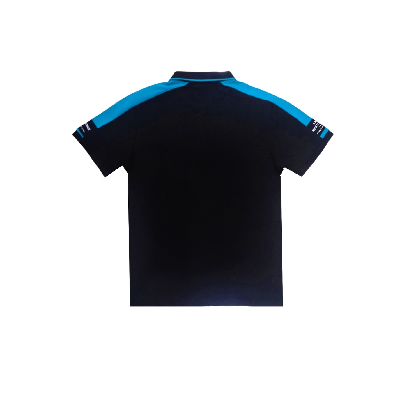 FIDELIO Contrasted Tape Shoulder Polo Shirts | Black/Turqoise