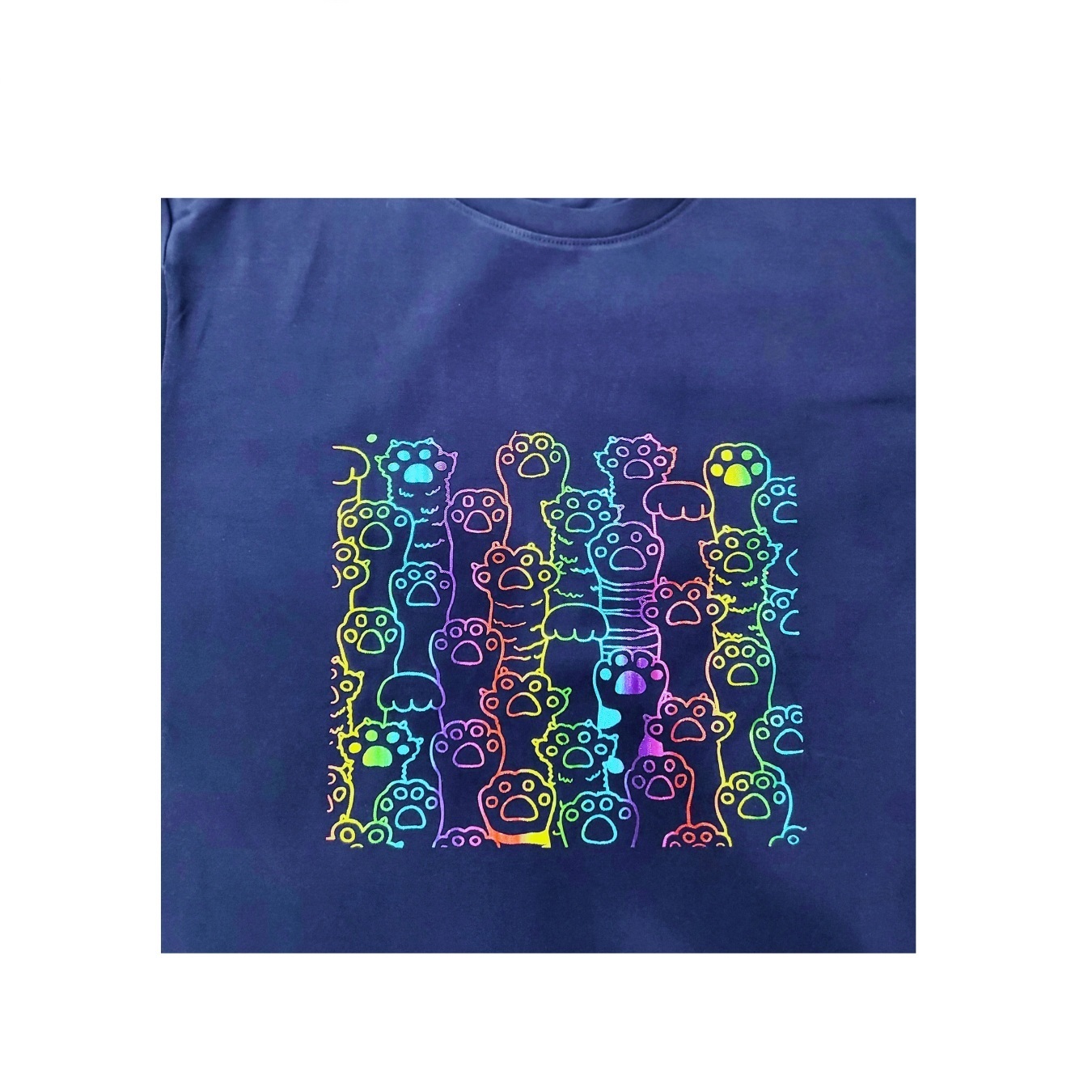 FIDELIO Cat Paws Graphic Tees - Navy