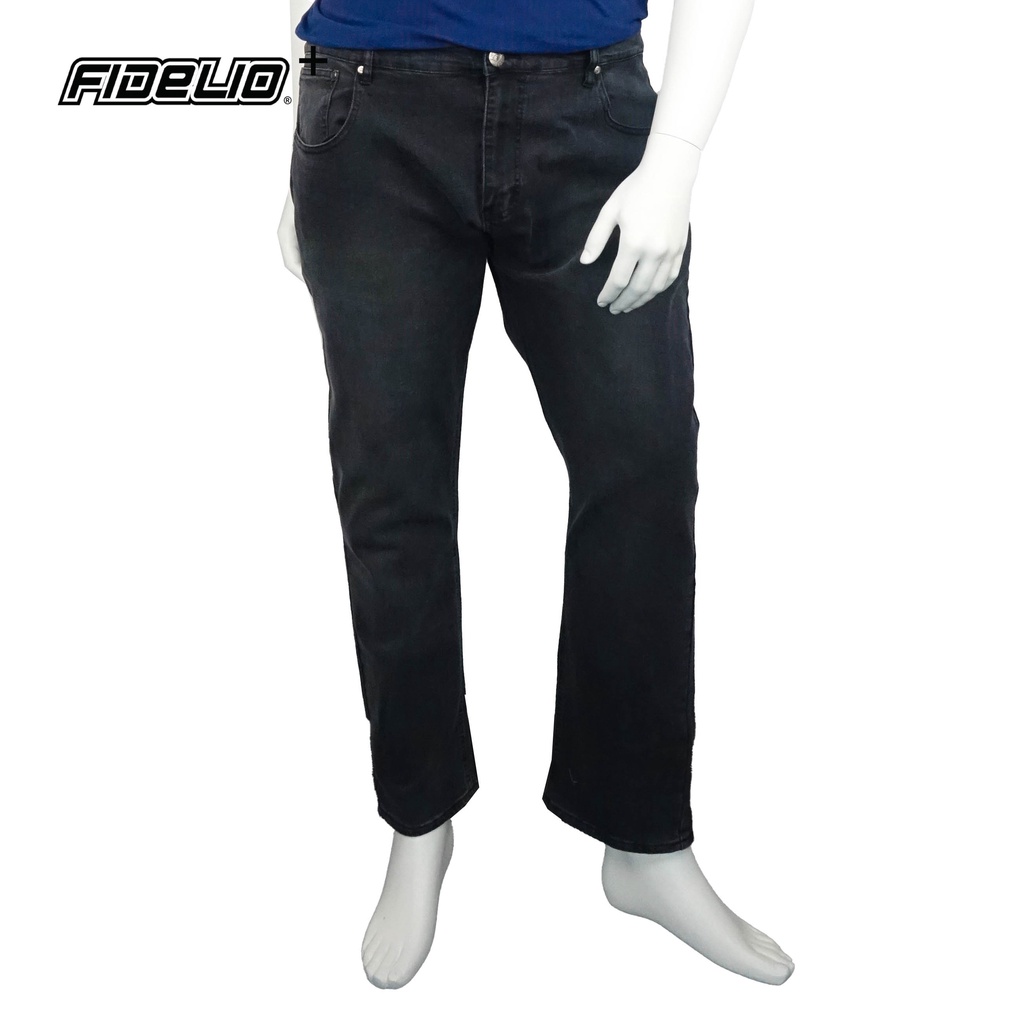 FIDELIO PLUS Black X199 Slim Fit Washed Dark Denim Jeans