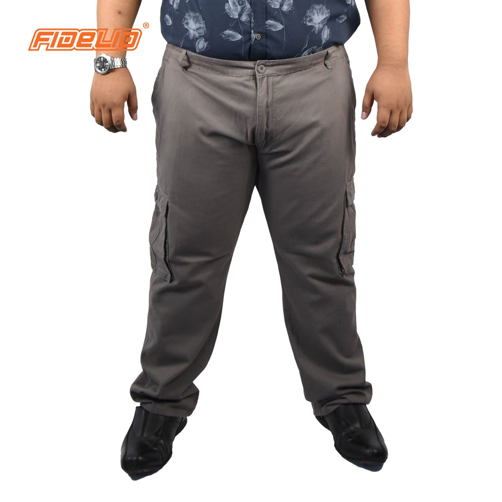 FIDELIO PLUS Cargo Cotton Pants - GREY(2)