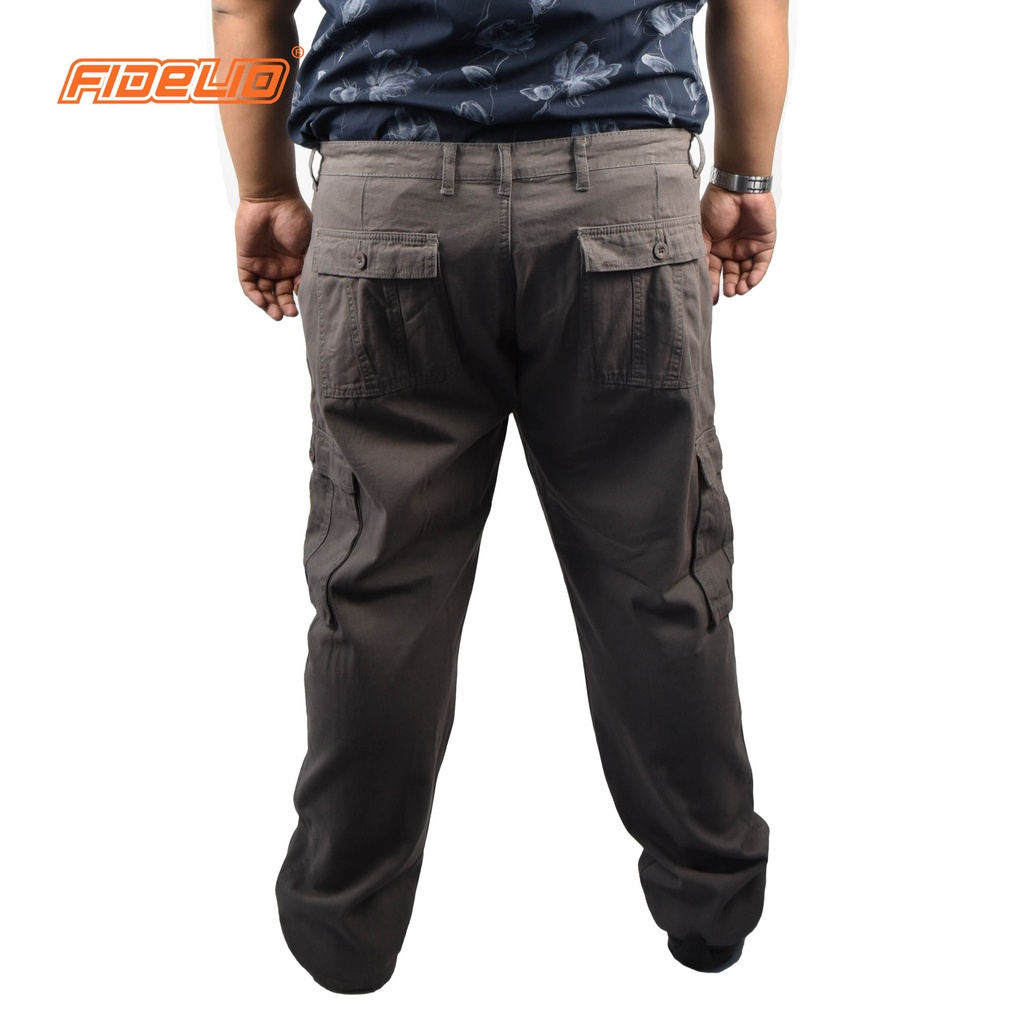 FIDELIO PLUS Cargo Cotton Pants - GREY(2)