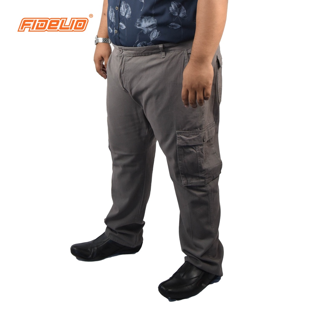FIDELIO PLUS Cargo Cotton Pants - GREY(2)