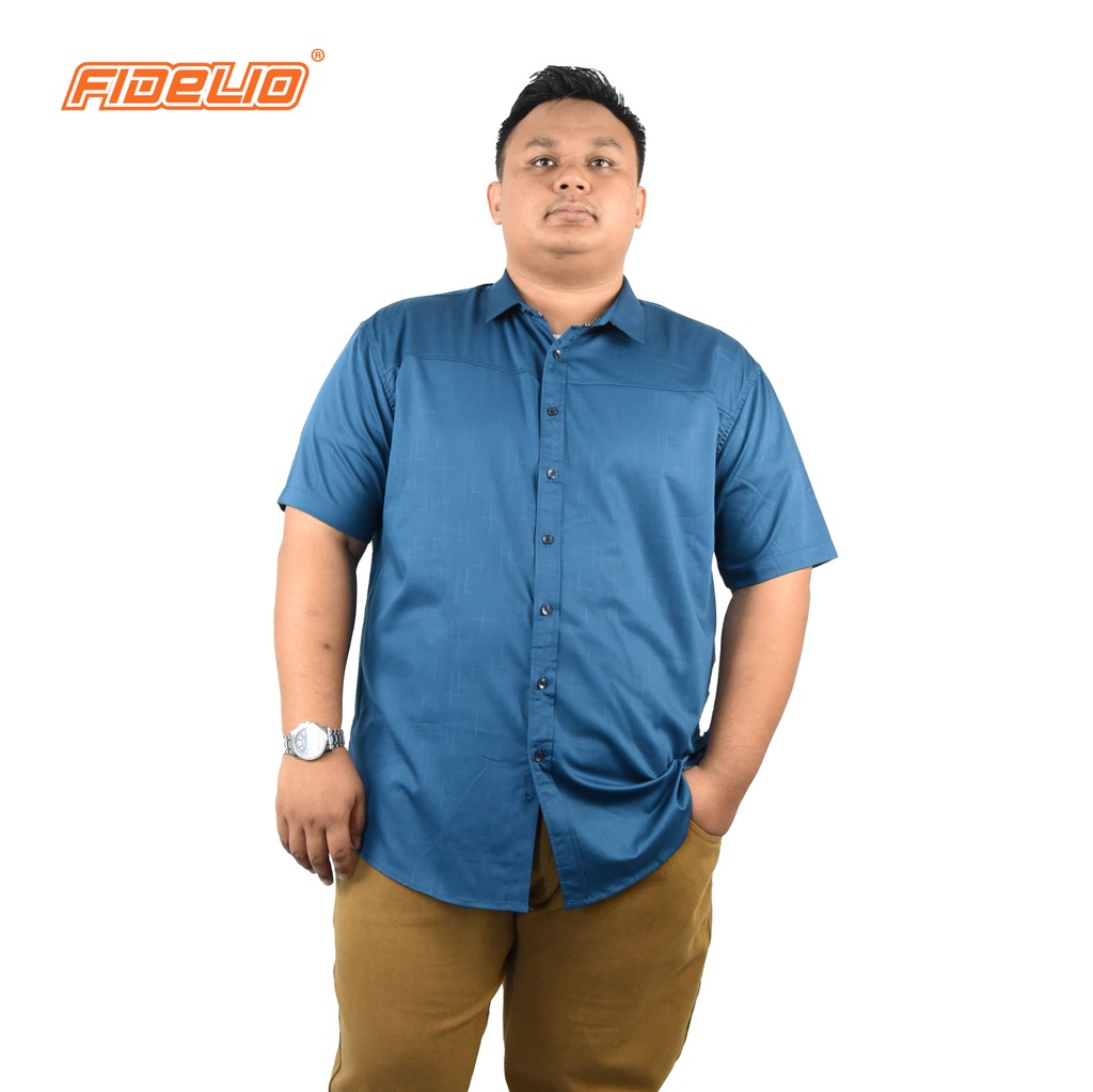 FIDELIO PLUS Dobby Short Sleeves Shirts - TURQUOISE BLUE(1)