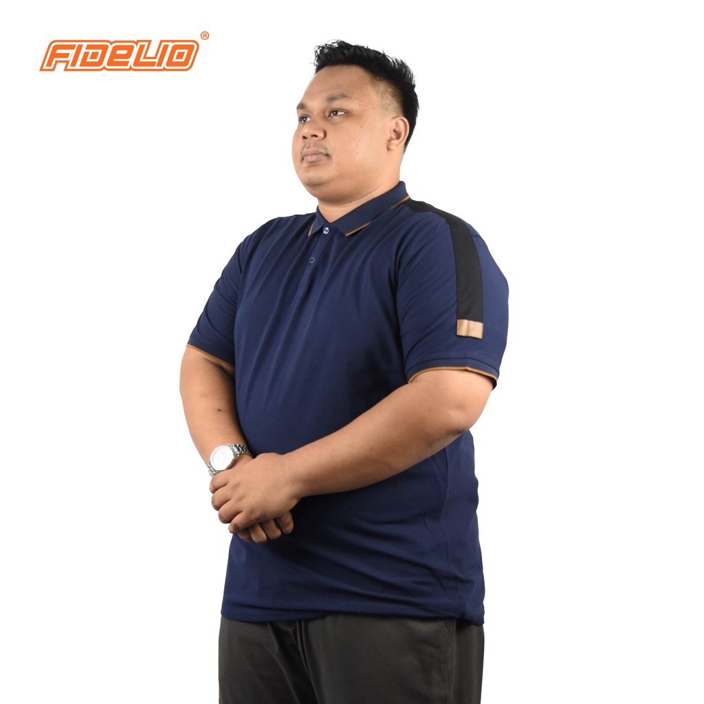 FIDELIO PLUS Tapped Shoulder Polo Shirts - NAVY