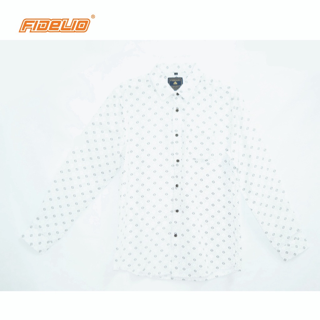 FIDELIO Micro-Printed Long Sleeve Shirt -White