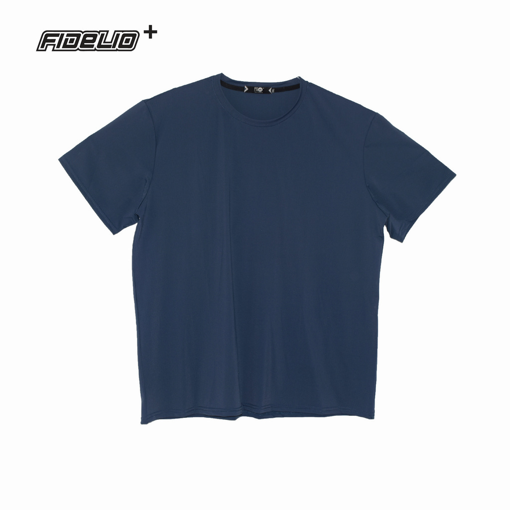 Fit In Plus Size Active Basic Round Neck Tees -Dark Blue