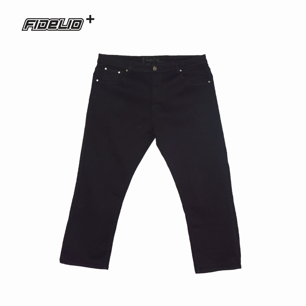 FIDELIO Plus Size Slim Fit Long Pants -Black