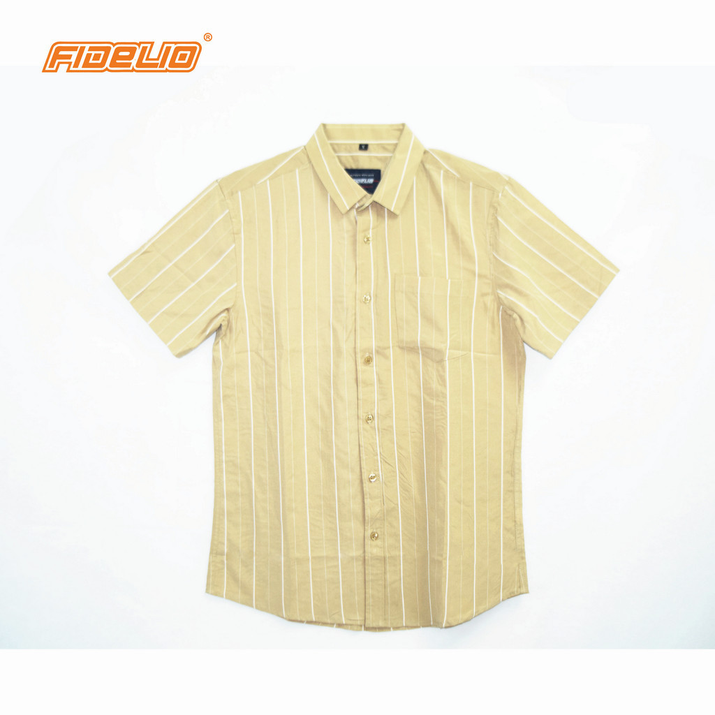 FIDELIO Stripe Short Sleeve Shirt -Beige