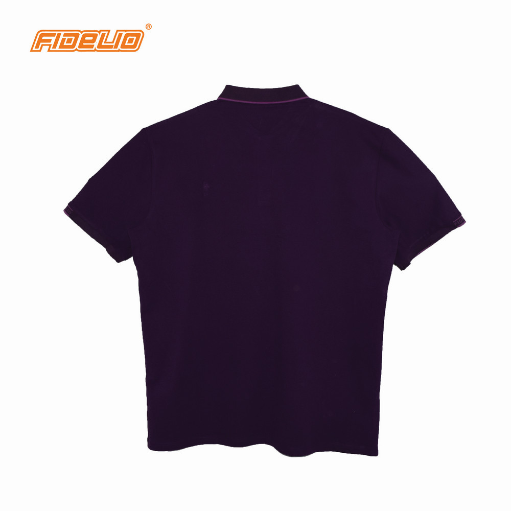 Fidelio Plus Size Faster Embroidery Polo Tees -Purple