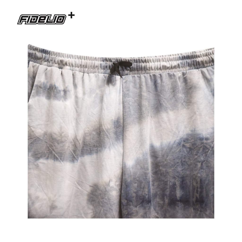 FIT IN Plus Size Tie-Dye Casual Shorts -Grey/Blue