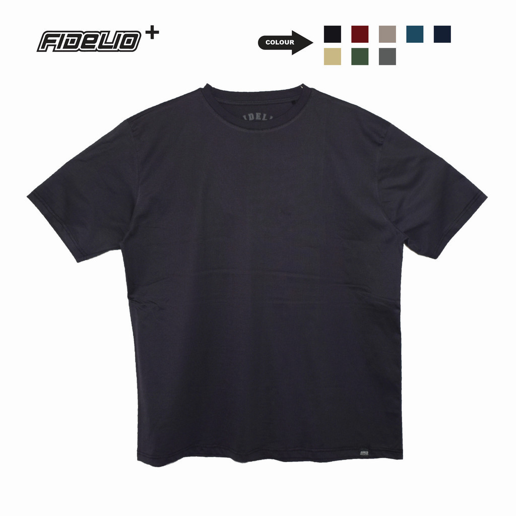 Fidelio Plus Size Basic Tees -Charcoal