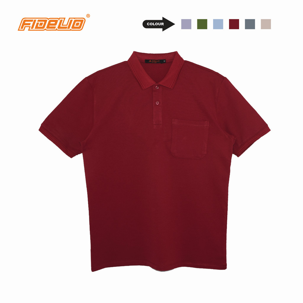 Fidelio Basic Pocket Polo Tees -Maroon
