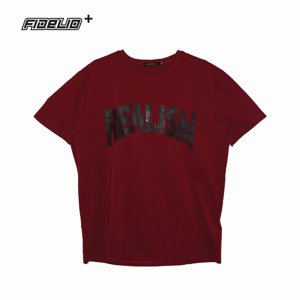 FIDELIO Plus Size Realism Printed Tee -Maroon