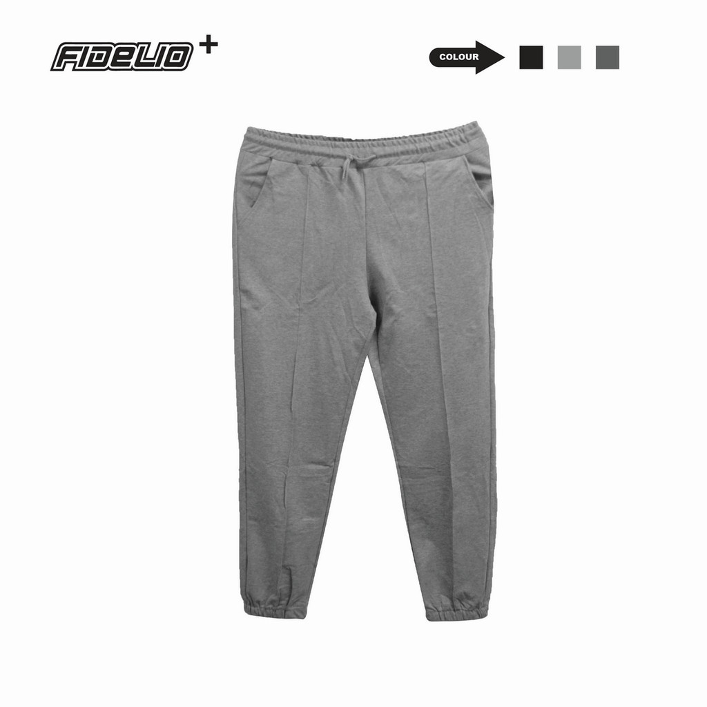 FIT In Plus Size Sweat Jogger Pants -Light Grey