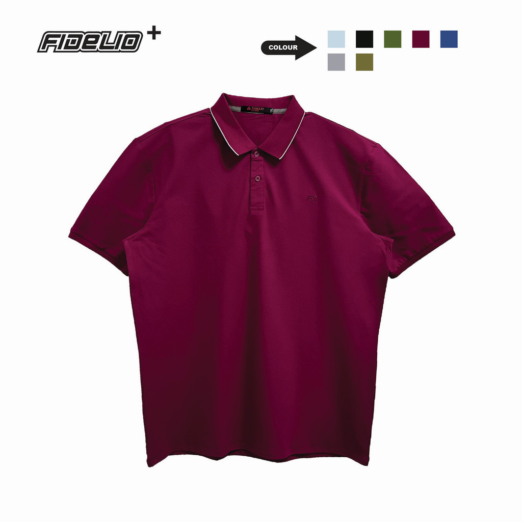 Fidelio Plus Size Signature Comfort Polo Tees -Maroon