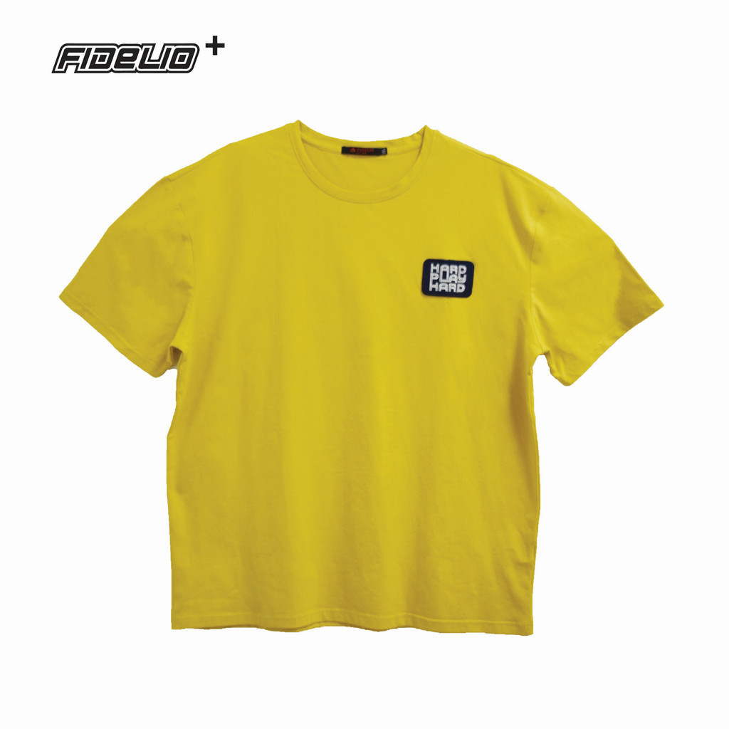 FIDELIO Plus Size Play Hard Patching Tee -Yellow