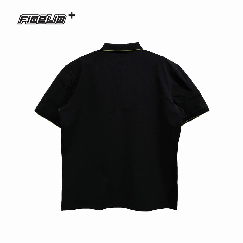 Fidelio Plus Size Signature Comfort Polo Tees -Black