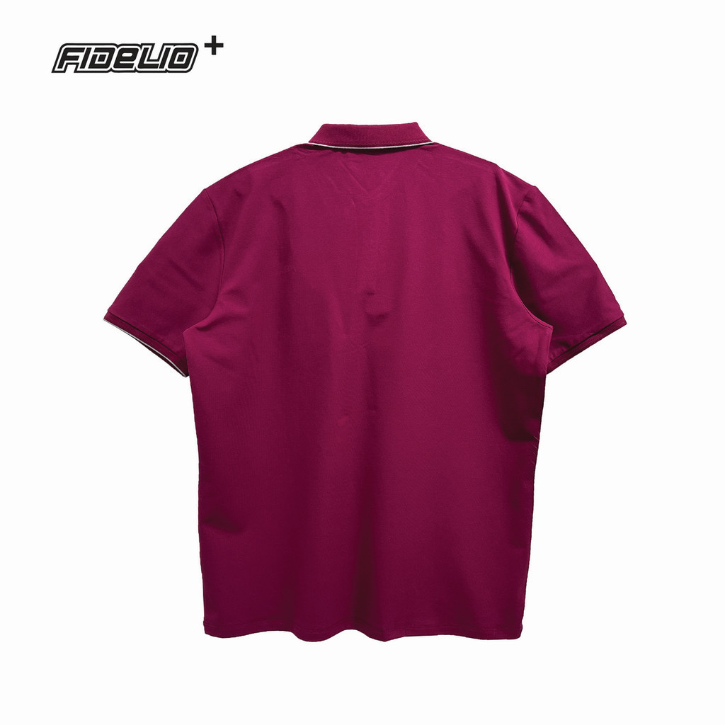 Fidelio Plus Size Signature Comfort Polo Tees -Maroon