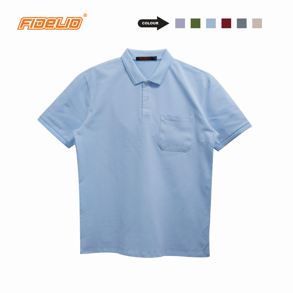Fidelio Basic Pocket Polo Tees -Water Blue