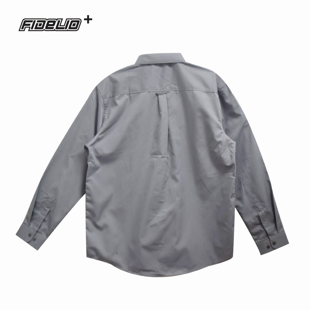 Fidelio Plus Size  Basic Business Shirt - Dark Grey