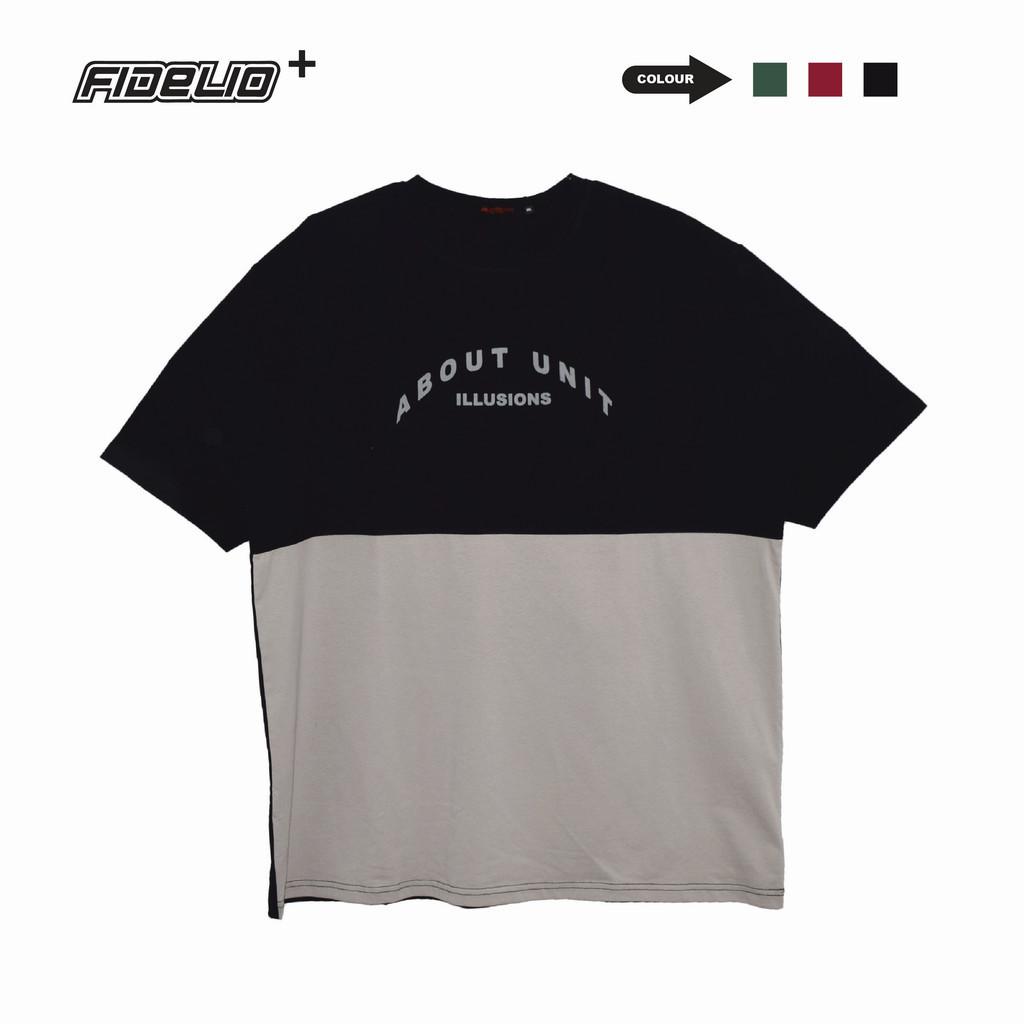Fidelio Plus Size Illusions Duo-Tone Tees -Black/Light Grey